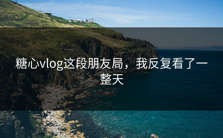 糖心vlog这段朋友局，我反复看了一整天  第1张
