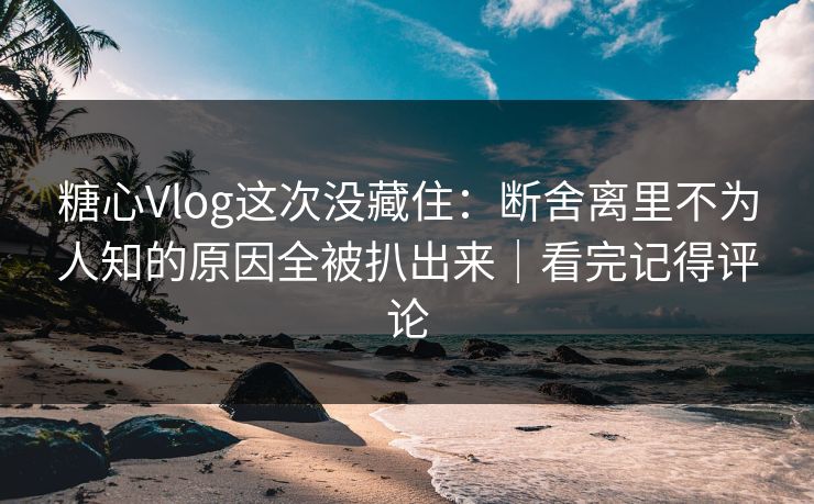 糖心Vlog这次没藏住：断舍离里不为人知的原因全被扒出来｜看完记得评论  第1张